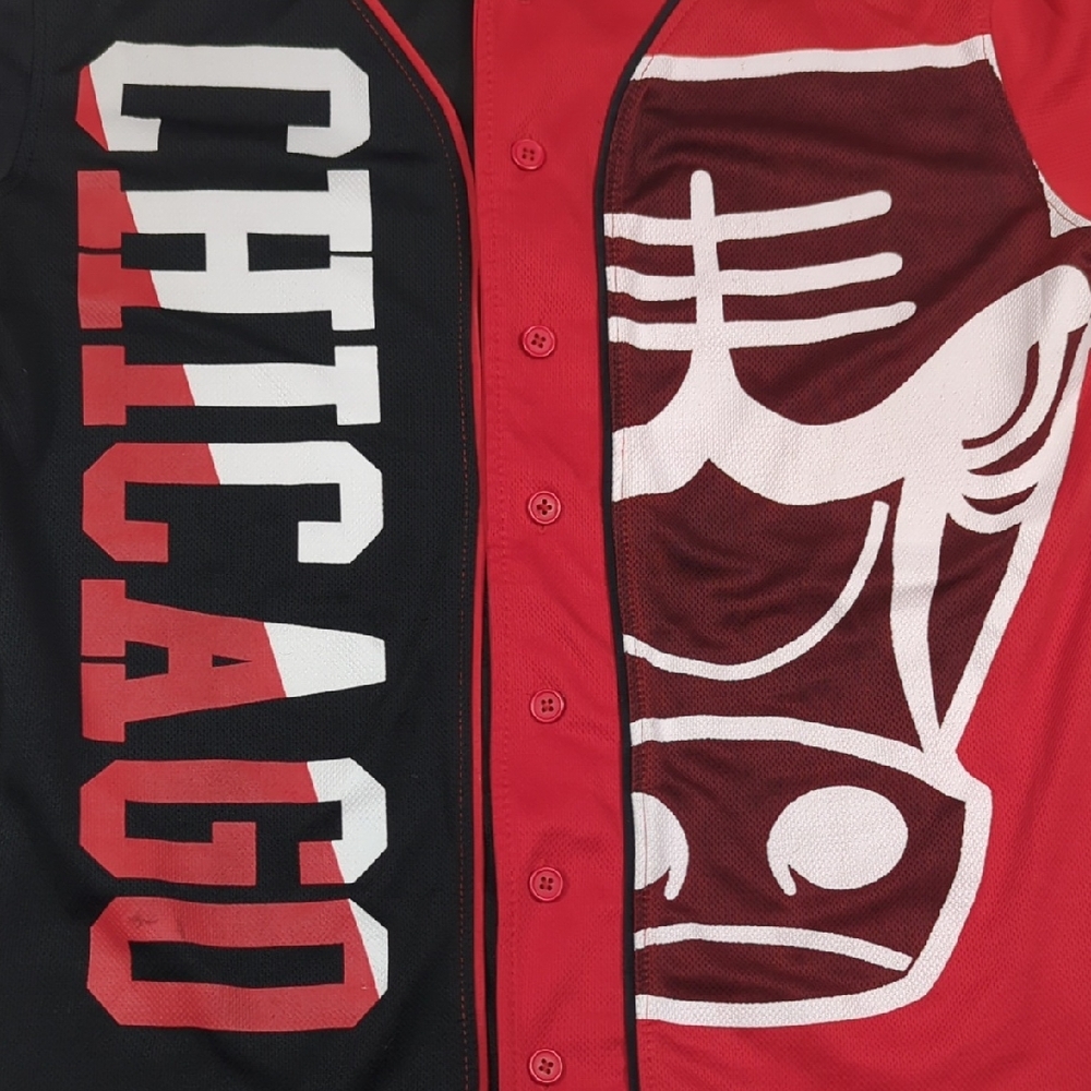 Chicago Bulls UNK Baseball Style Button-up Jersey Mens Size Small